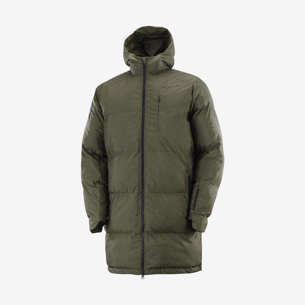 Vestes Salomon Homme Vert Olive - Salomon OUTLIFE PACKABLE LONG PUFFER JKT U - France (2136-IWRYJ)